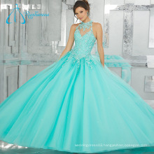 Beading Crystal Tulle Satin Sexy Ball Gown Quinceanera Dress